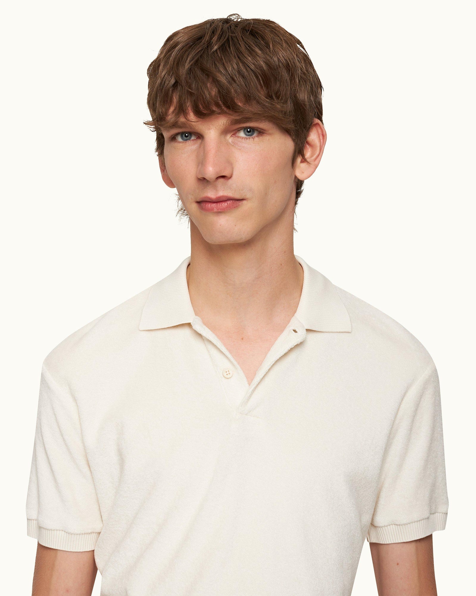 Jarrett Towelling Matchstick Classic Fit Cotton Towelling Polo Shirt | Matchstick