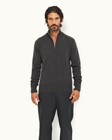 Shadow Classic Fit Funnel Collar Cashmere Knit Jumper | Shadow