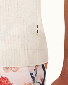 White Sand Tailored Fit Rib Stitch Polo Shirt | White Sand