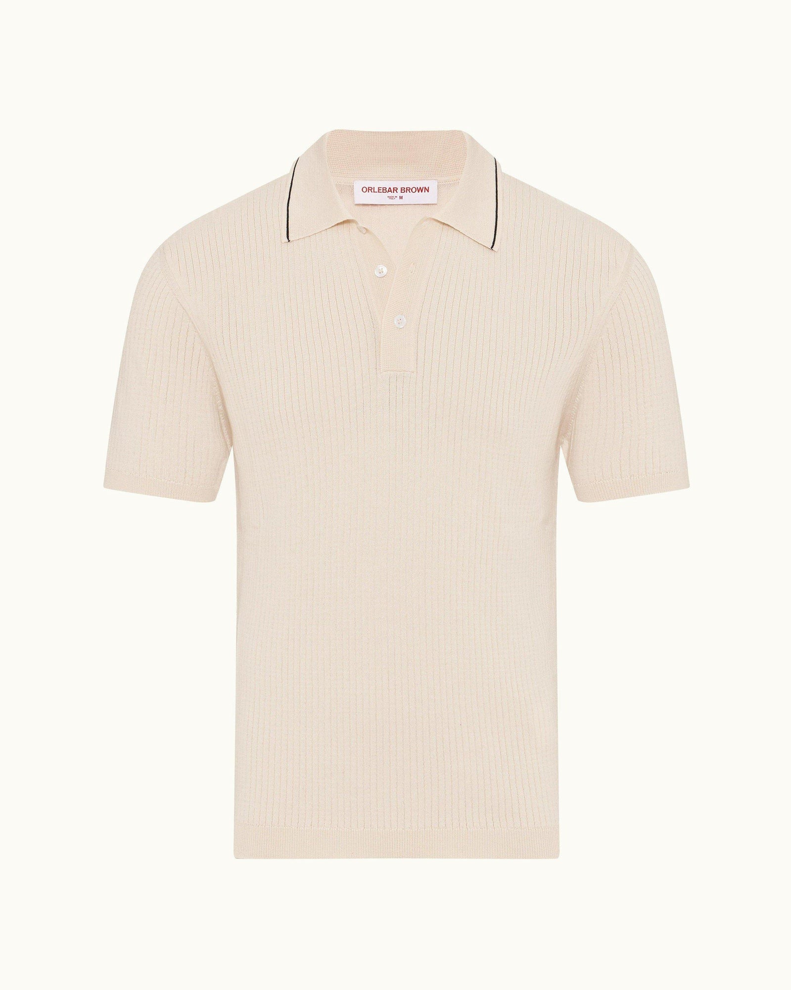 Sea Mist/Truffle Rib Tipping Collar Organic Mercerized Cotton Polo Shirt | Sea Mist/Truffle