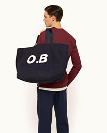 Mason Towelling Navy Beach Bag & Removable Wet Bag | Navy