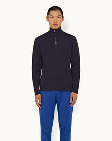 Night Iris Half-Zip Long-Sleeve Polo Shirt | Night Iris