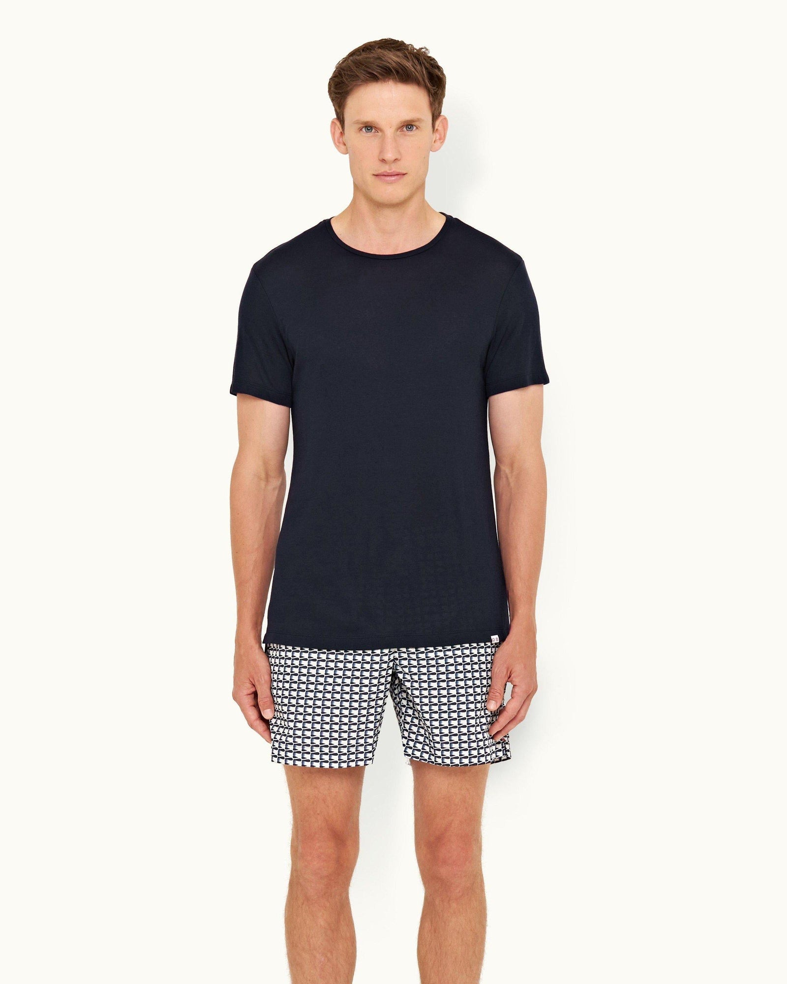 Night Iris Tailored Fit Crew Neck Cashmere T-shirt | Night Iris