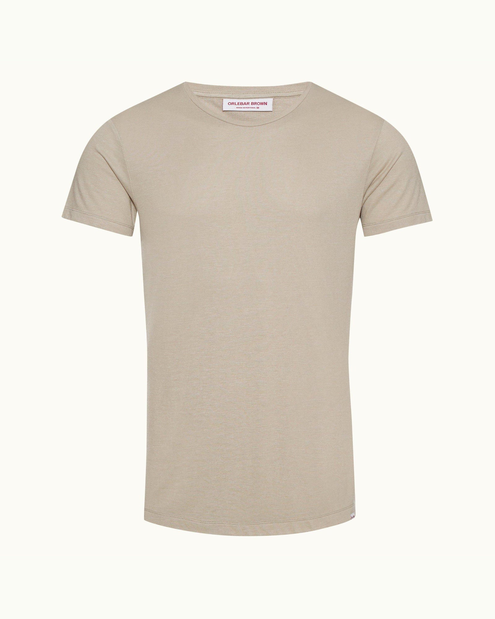 Parched Green Tailored Fit Crew Neck Cashmere T-shirt | Parched Green