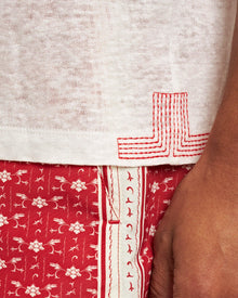 Sea Mist Classic Fit Short-Sleeve Cotton-Linen T-shirt | Sea Mist