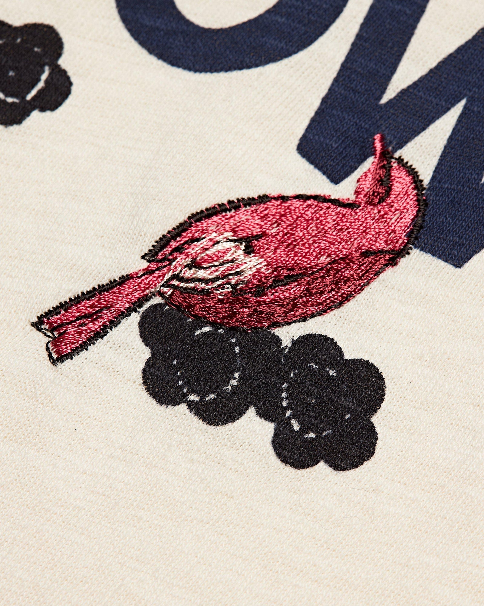 Blossom Logo Design Classic Fit Cotton T-shirt In White Jade/Plum Colour | White Sand/Night Iris