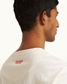 White Sand O.BUOY Classic Fit Short-Sleeve Cotton-Linen T-shirt | White Sand