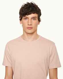 Crew Neck Cotton-Silk T-shirt In Seashell Pink | Seashell Pink