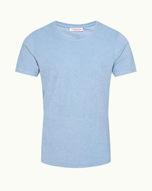 Ob-T Towelling Crew Neck Organic Cotton Towelling T-shirt In Blue Ash | Blue Ash