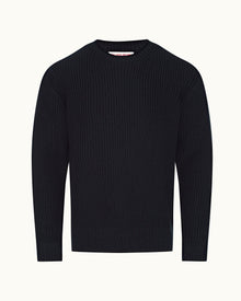 Night Iris Classic Fit Merino Knit Jumper | Night Iris