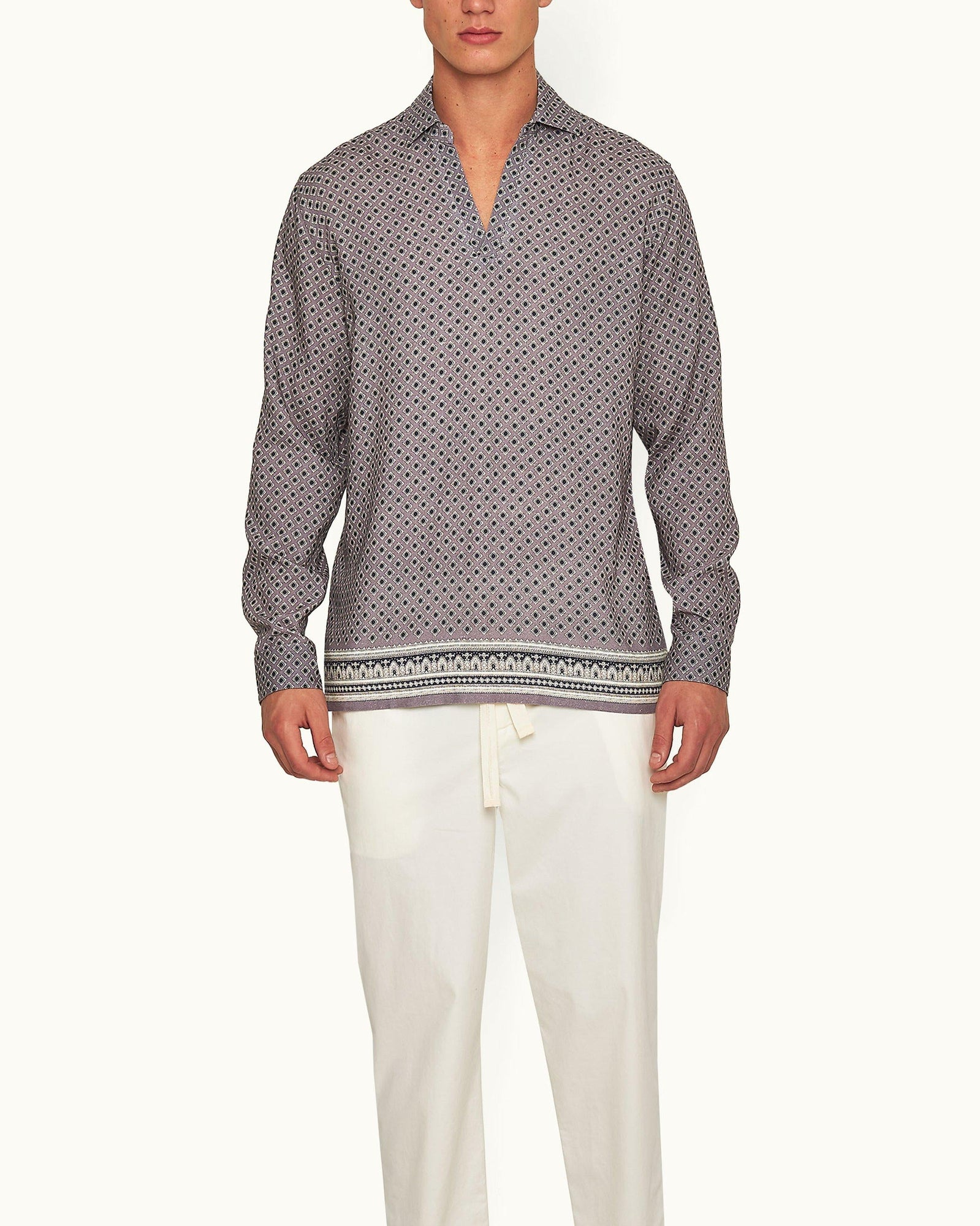 Ridley Taro Solmio Print Relaxed Fit Overhead Shirt | Taro