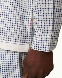 Men | Ridley Linen Shirt | White Sand/Azul Blue