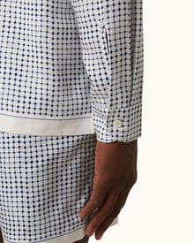 Men | Ridley Linen Shirt | White Sand/Azul Blue