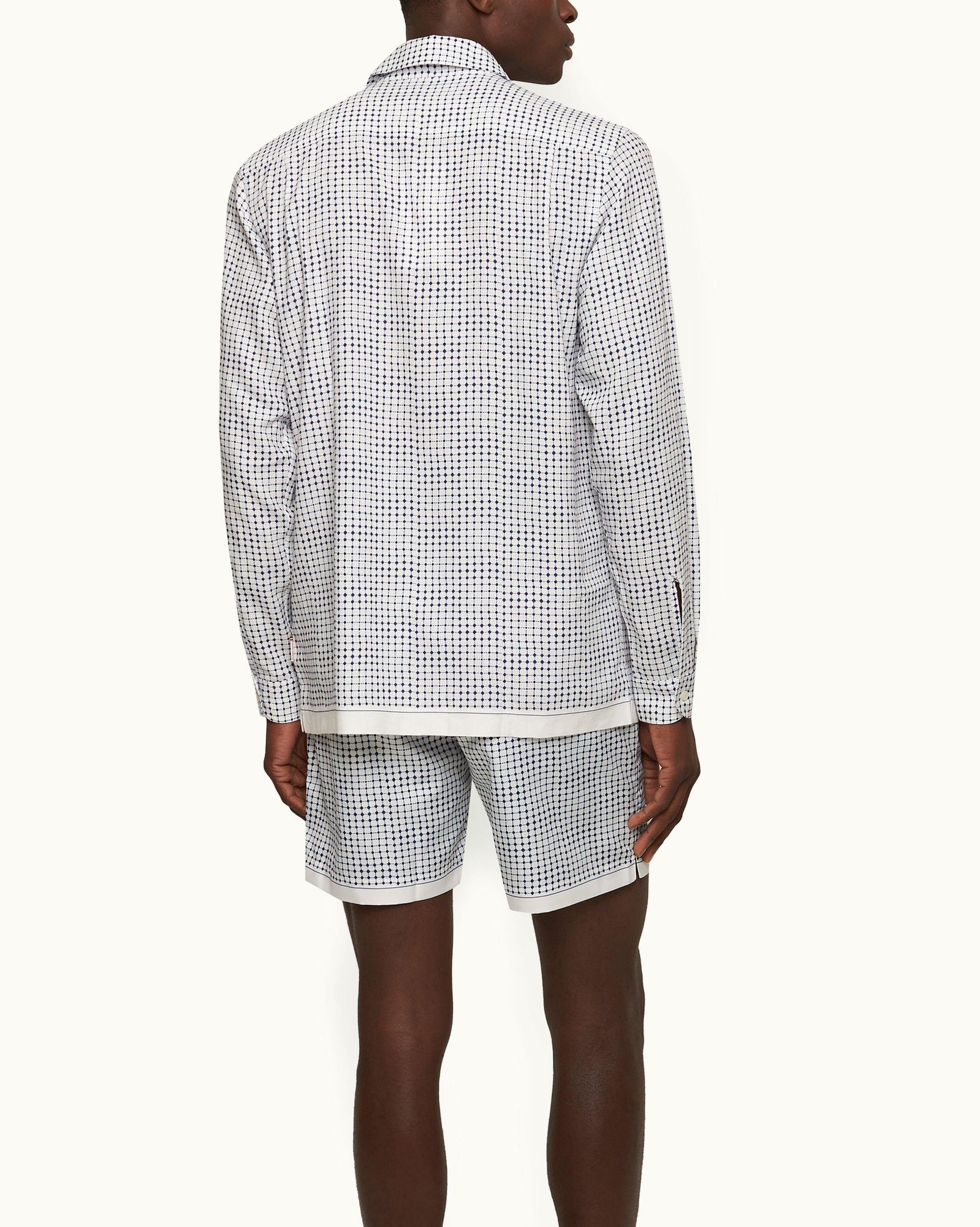 Men | Ridley Linen Shirt | White Sand/Azul Blue