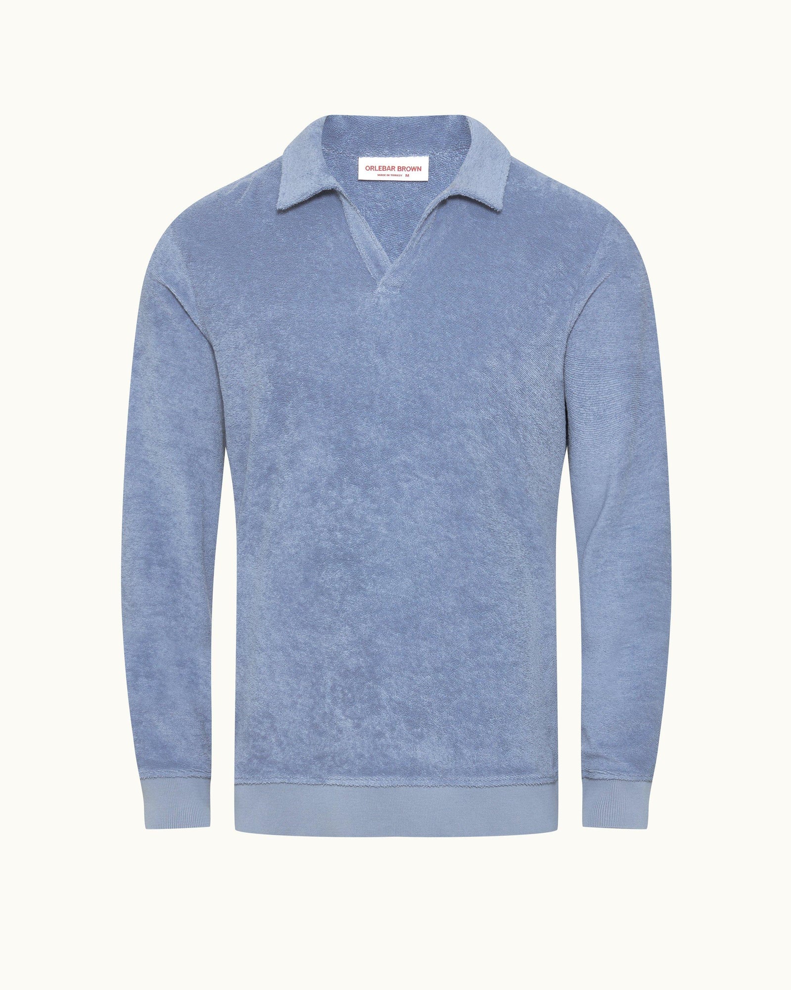 Santino Classic Fit Organic Cotton Towelling Polo Shirt In Springfield Blue | Springfield Blue