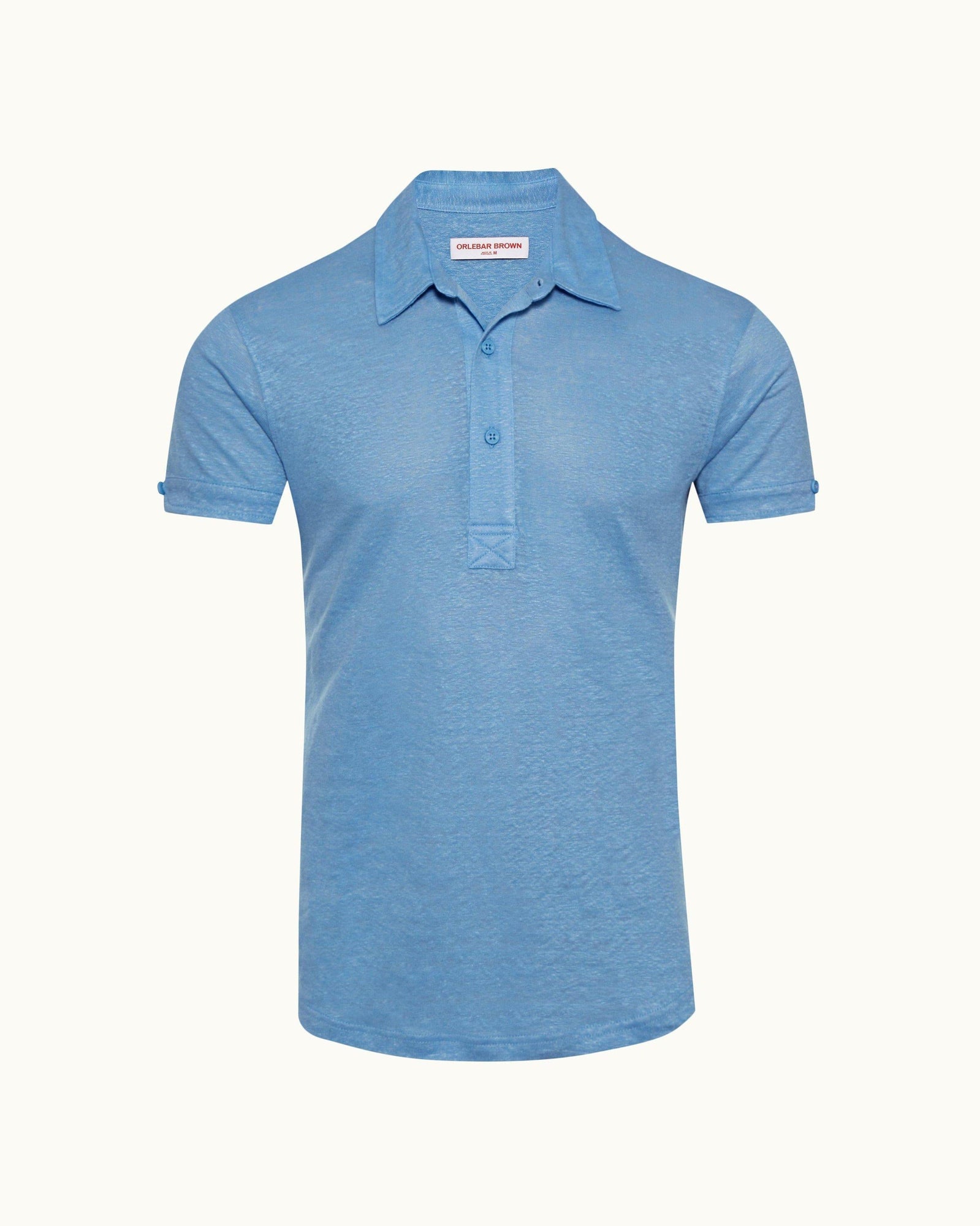 Sebastian Linen Mirage Blue Tailored Fit Linen Polo Shirt | Mirage Blue