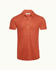 Sebastian Linen Vintage Rose Tailored Fit Linen Polo Shirt | Vintage Rose