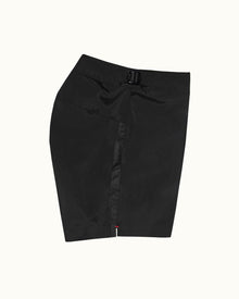 Black Bonded Tape Shorter-Length Swim Short | Black
