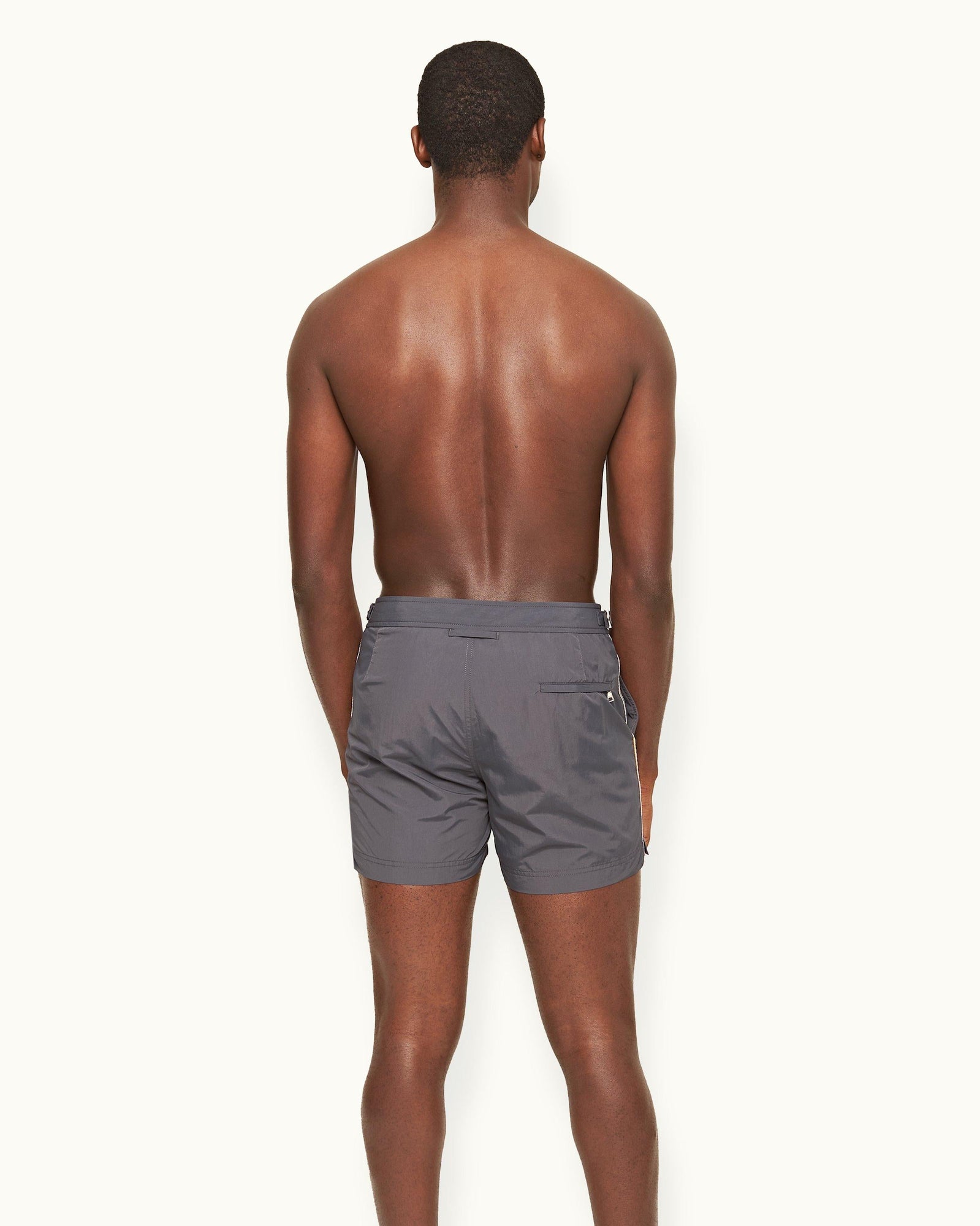 Setter Shorter-Length Concealed OB Tape Swim Shorts In Piranha Grey | Piranha Grey