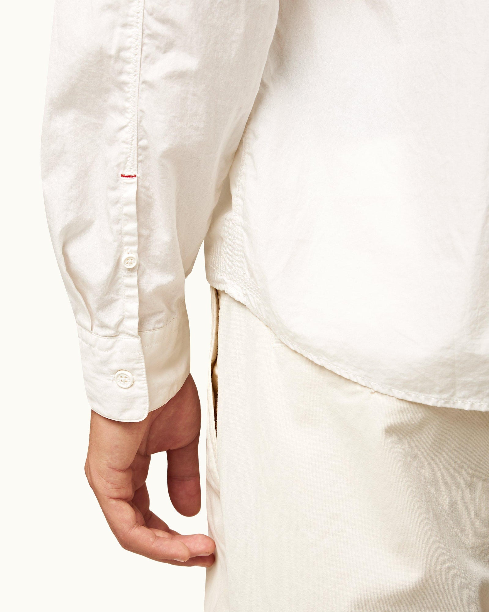 White Sand Relaxed Fit Overhead Organic Cotton Shirt | White Sand