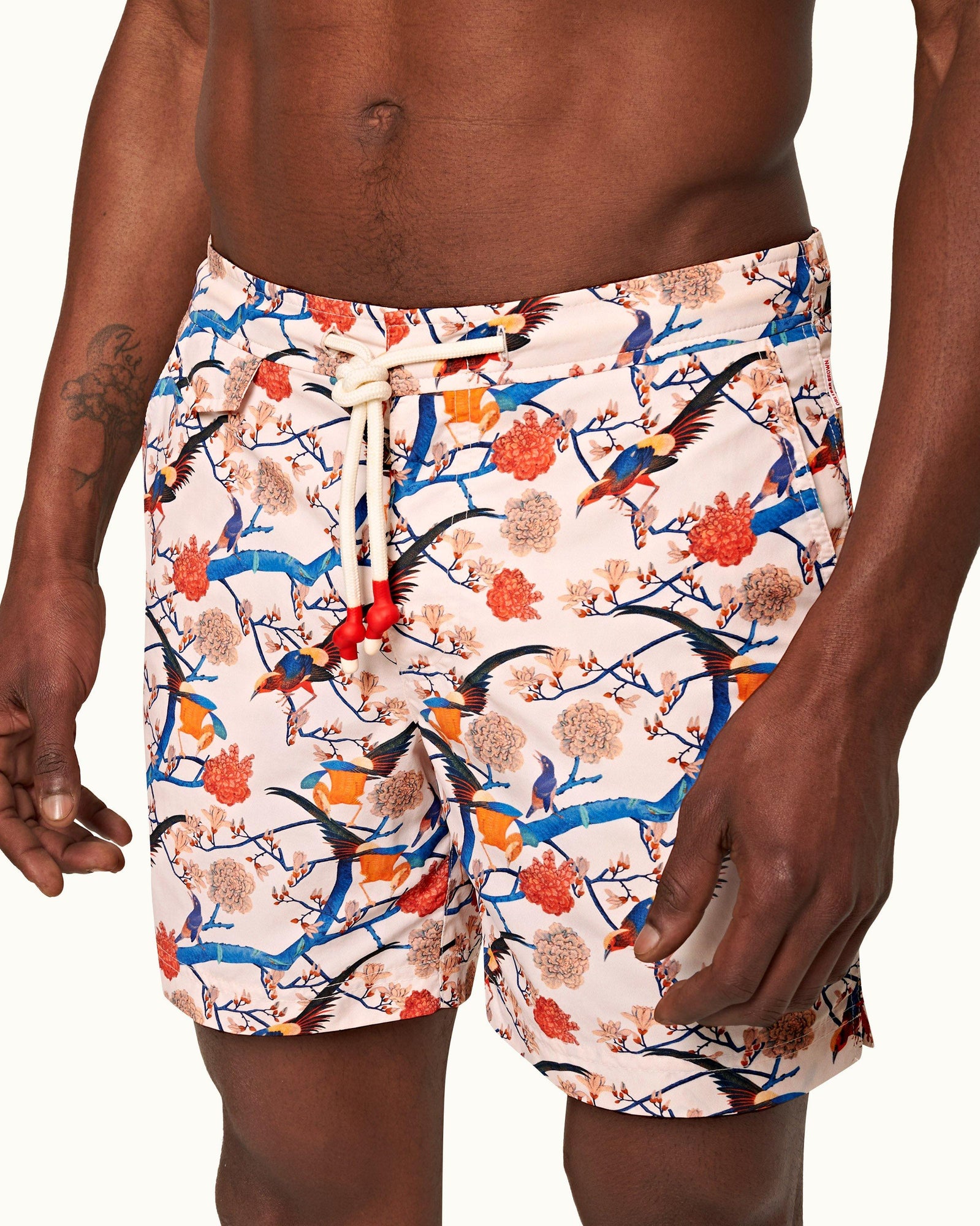 Standard Rose Flight Of Fantasy Mid-Length Drawcord Swim Shorts | Rose