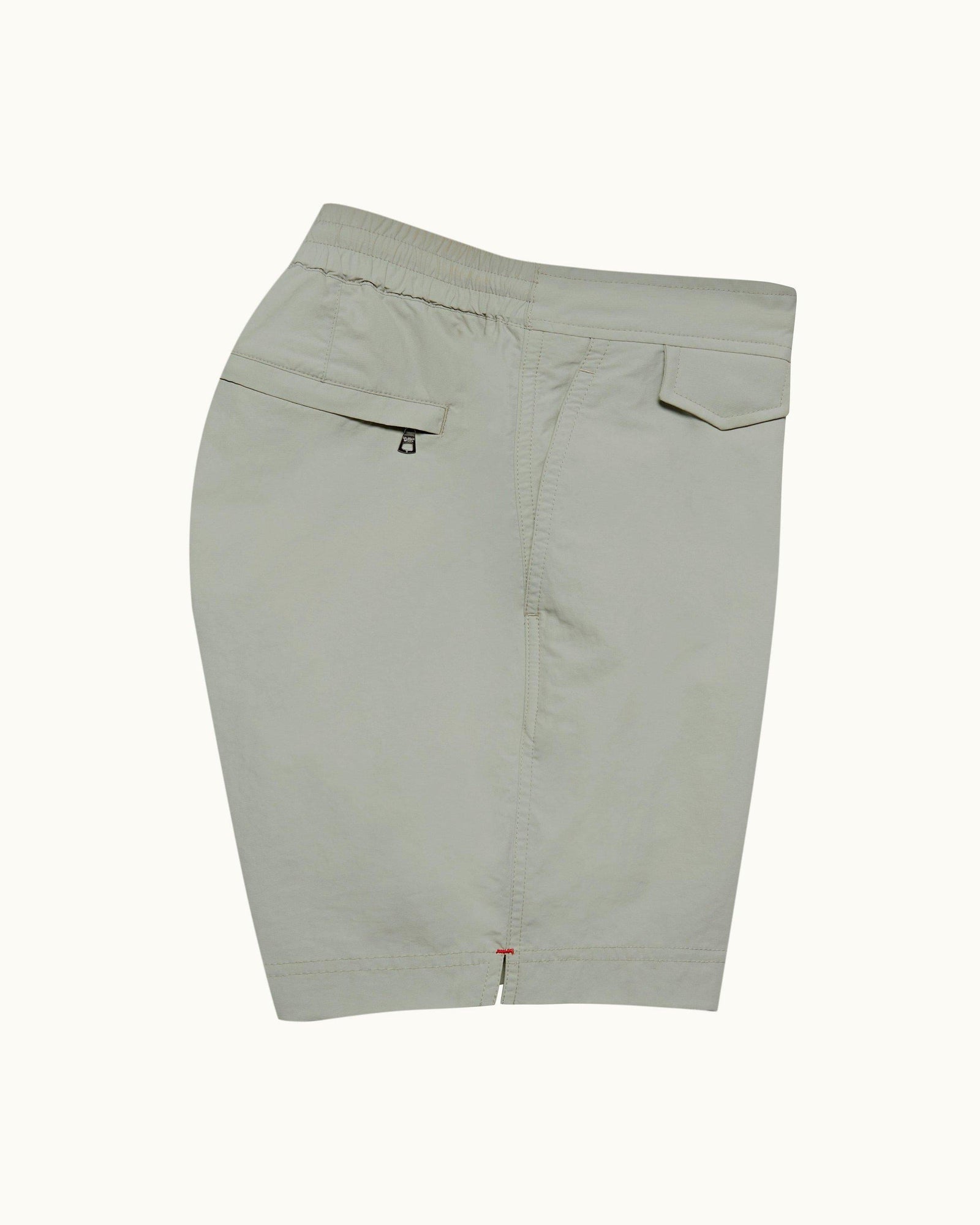Cliff Grey Mid-Length O.B Stripe Drawcord Swim Shorts | Cliff Grey