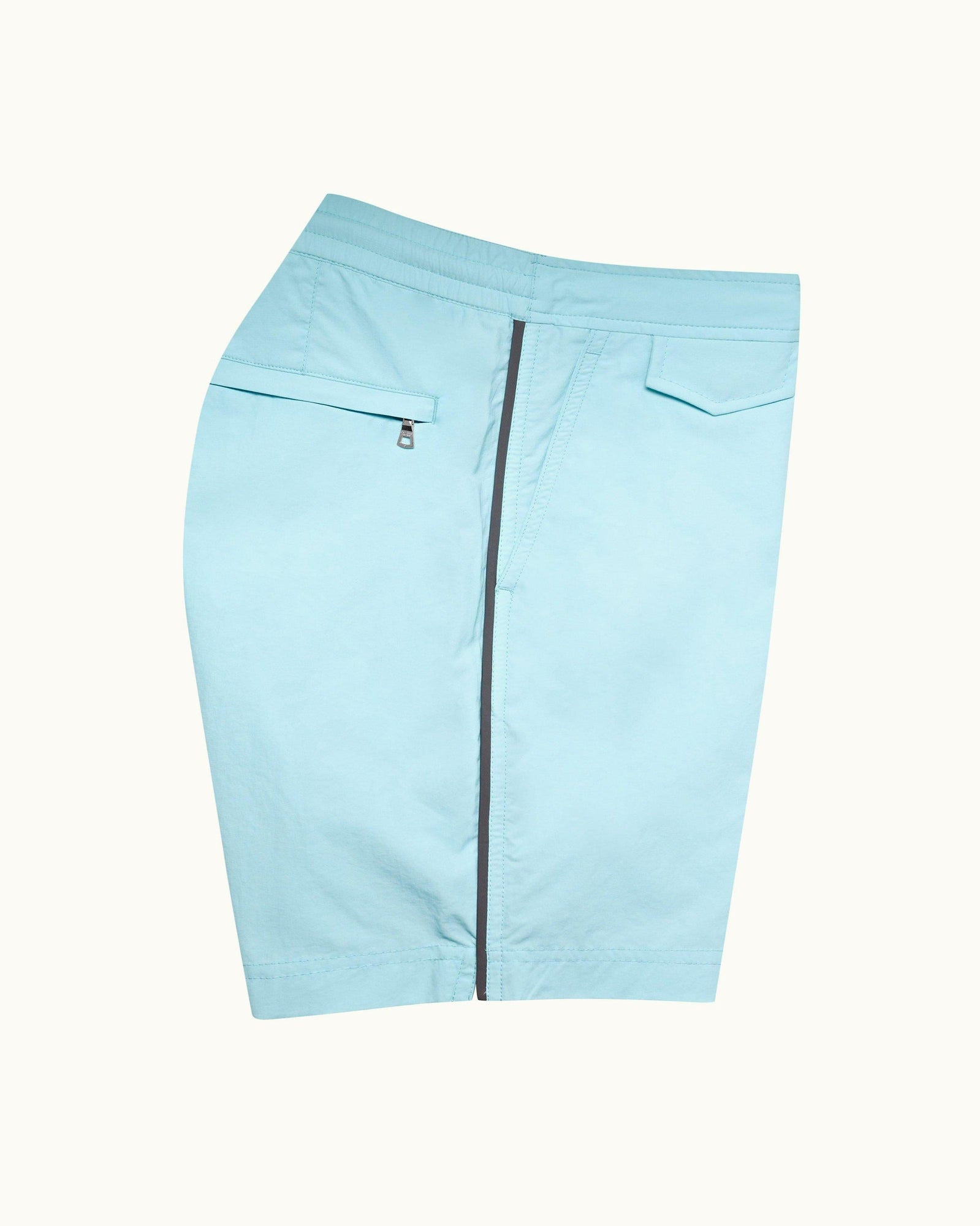 Clear Sky Piping Drawcord Mid-Length Swim Shorts | Clear Sky