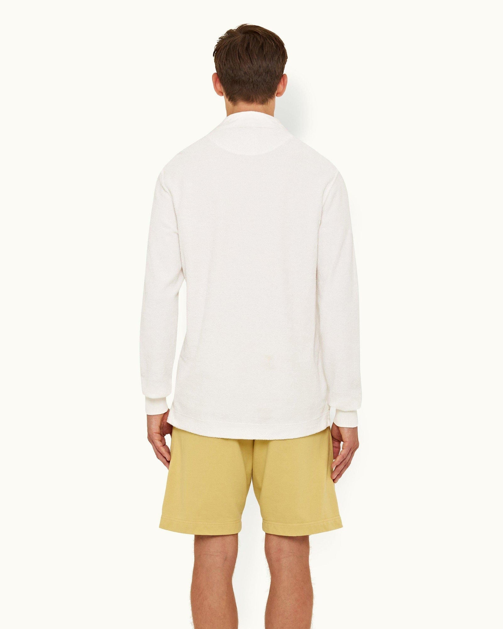 Cloud Garment Dye Cotton Towelling Polo Shirt | Cloud