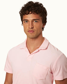 Terry Towelling Rose Tailored Fit Organic Cotton Towelling Resort Polo Shirt | Rose