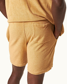 Classic Fit Double-Faced Towelling Sweat Shorts In Biscuit Colour | Biscuit