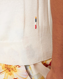 Wilder Classic Fit Fine Knit Cotton & Cashmere Polo Shirt in White Sand | White Sand