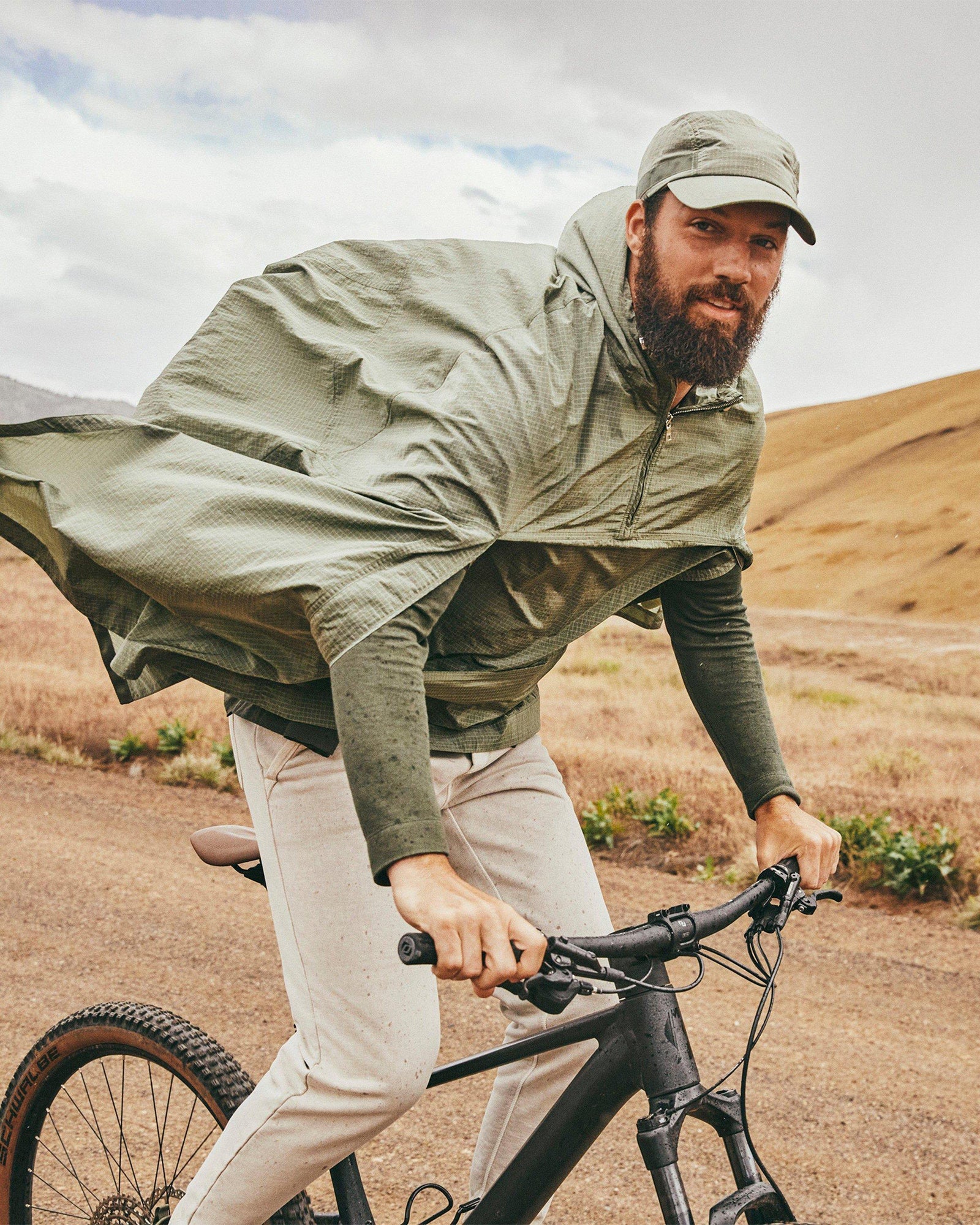 Parachute Green Hooded Half-Zip Cape | Parachute Green