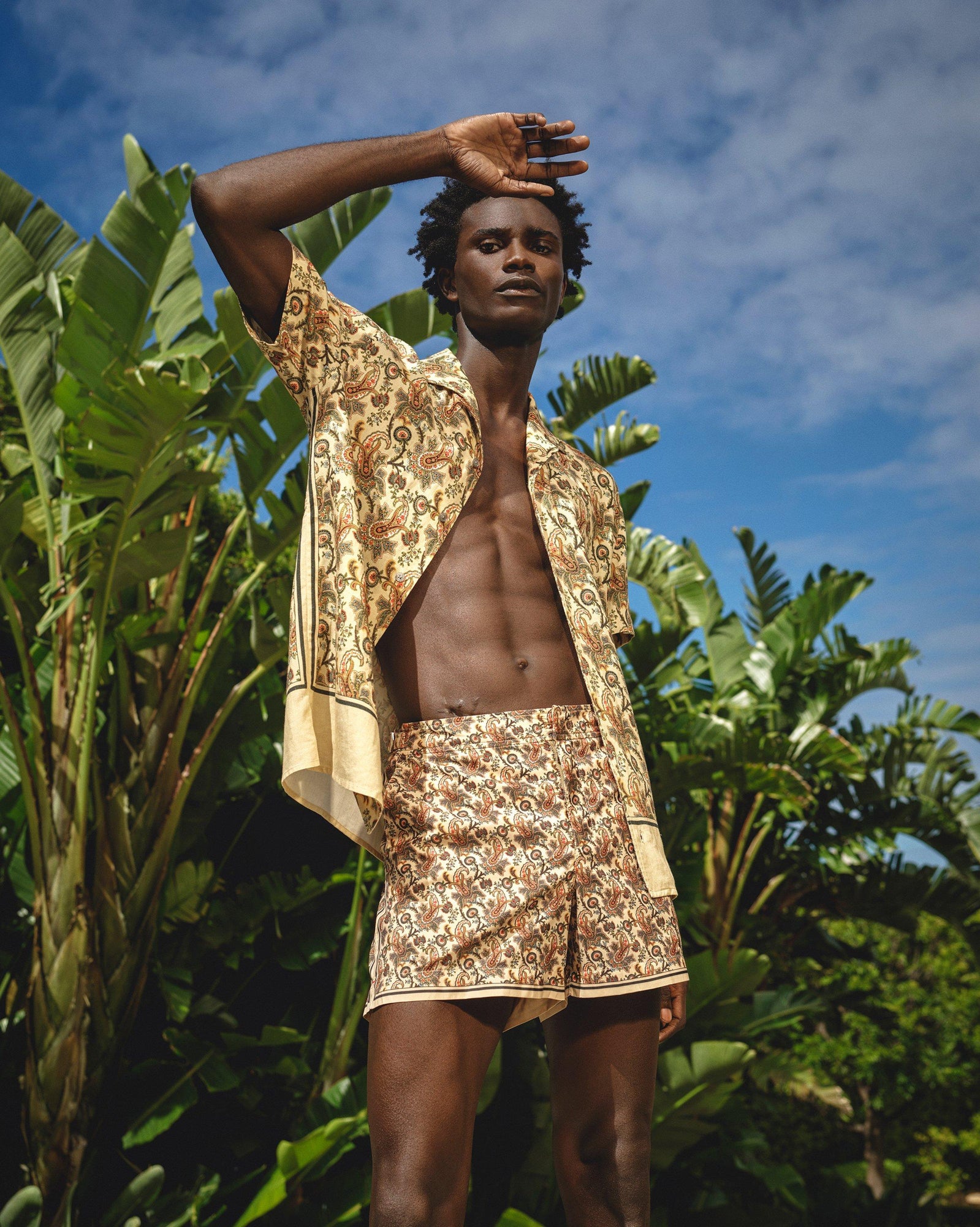 Shimmer Sunny Paisley Shorter-Length Swim Shorts | Shimmer