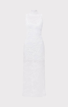 Sheer Jacquard S/L Gown | Alabaster