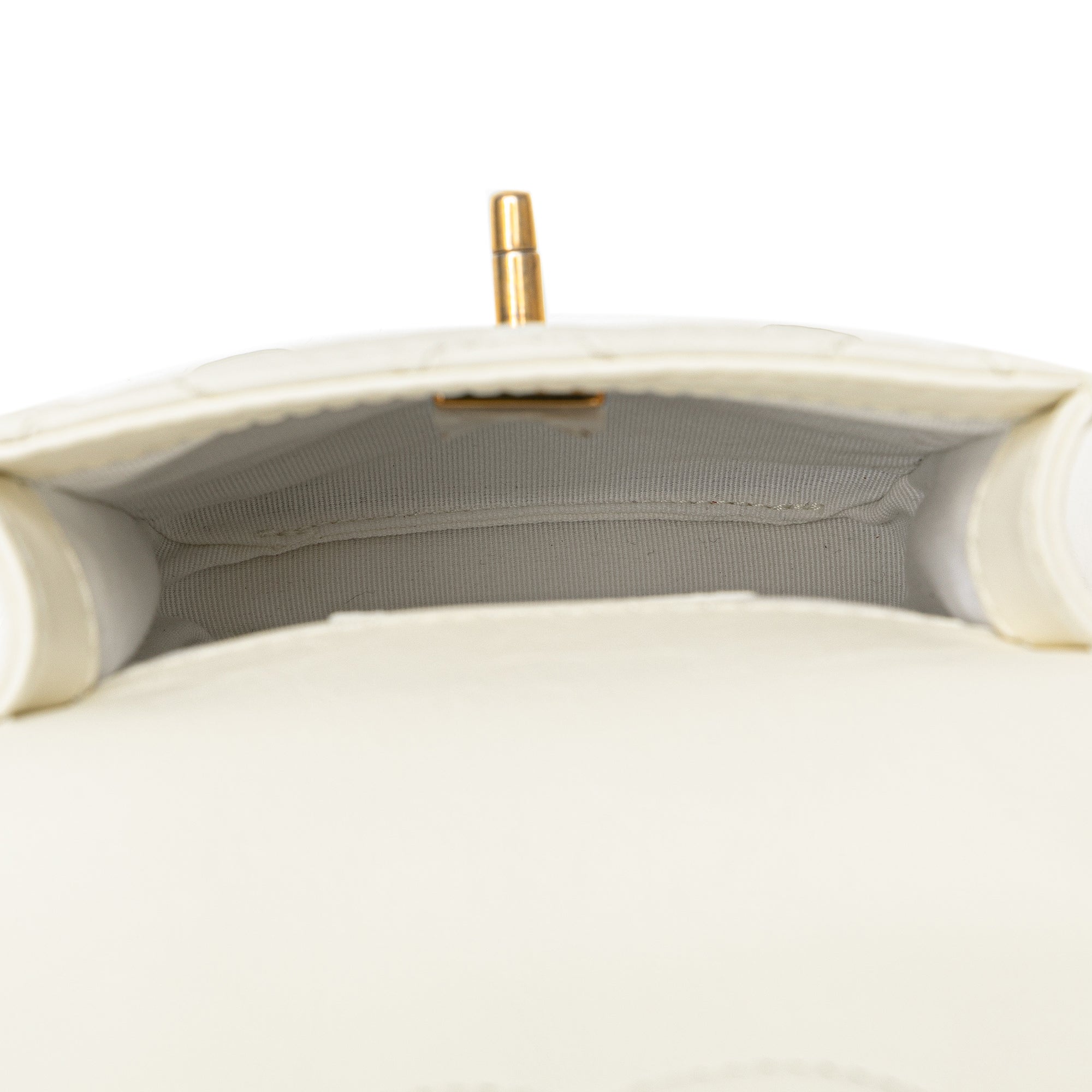 Chanel | Pre-Owned Mini Aged Calfskin City School Flap - II | White/Ivory