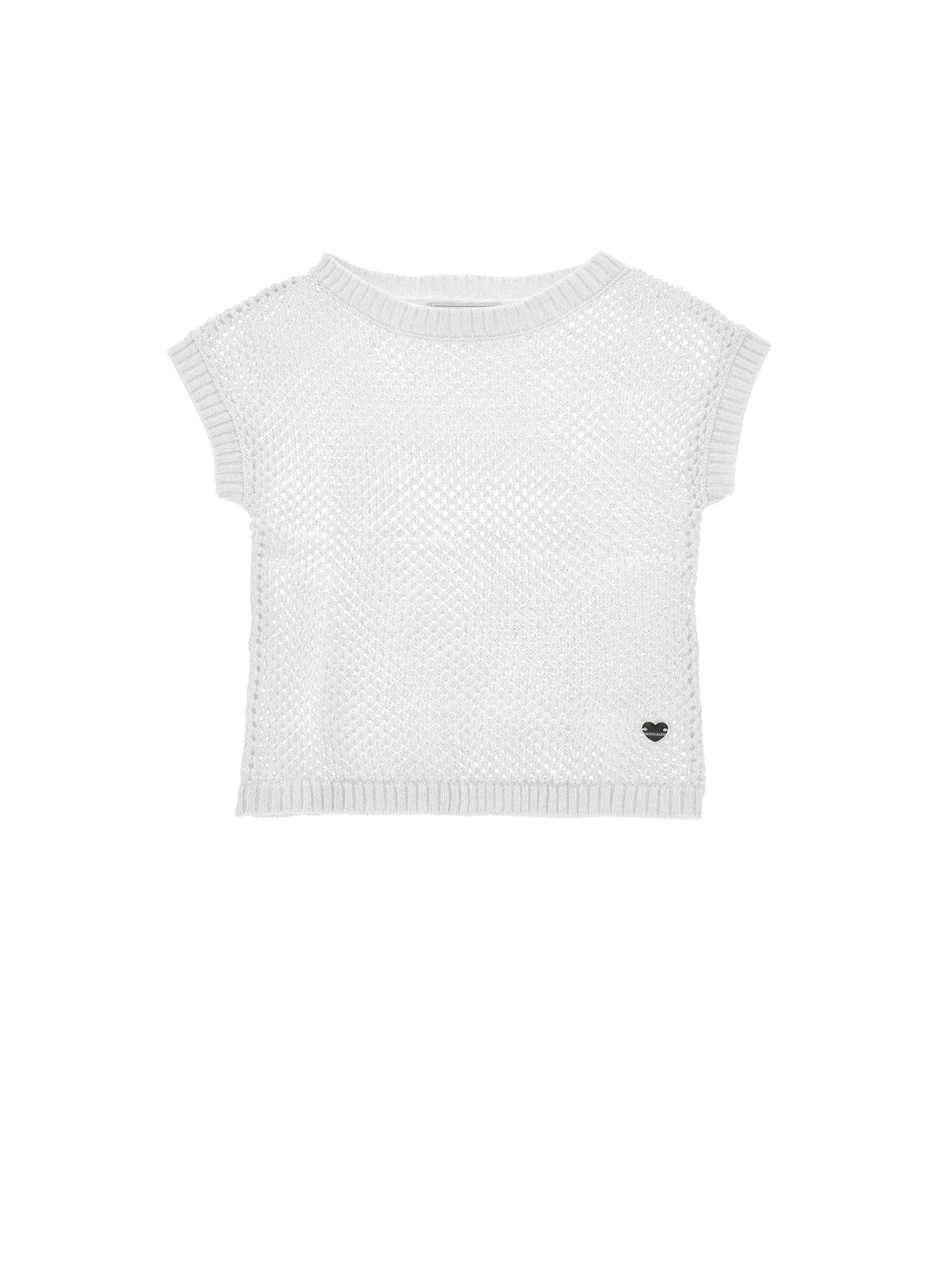 Girls | Openwork Knit Top | White