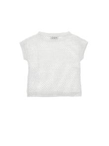 Girls | Openwork Knit Top | White