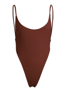 Oasis Rib One Piece Swimsuit | Skinny Dip Brown
