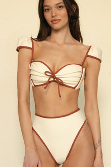 Paula Bikini Bottom | Oat Terracotta Binded