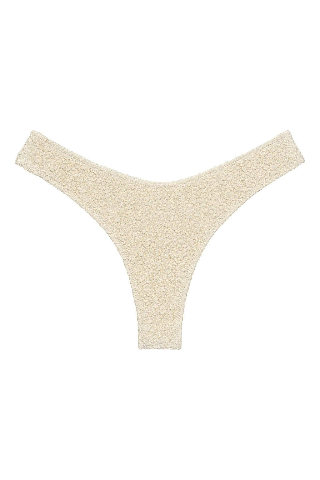 Added Coverage Lulu Zig Zag Stitch Bikini Bottom | Oat Texture