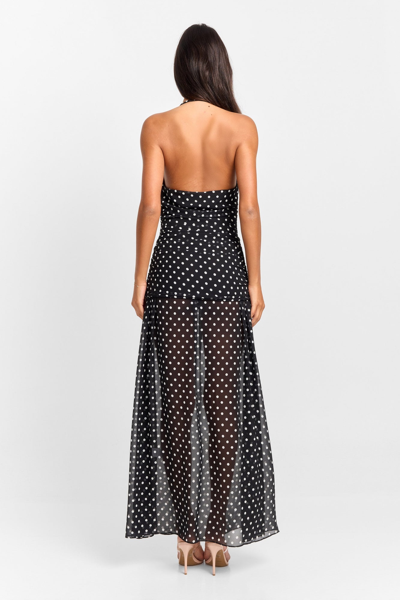 Clara Maxi Dress | Black Polkadot