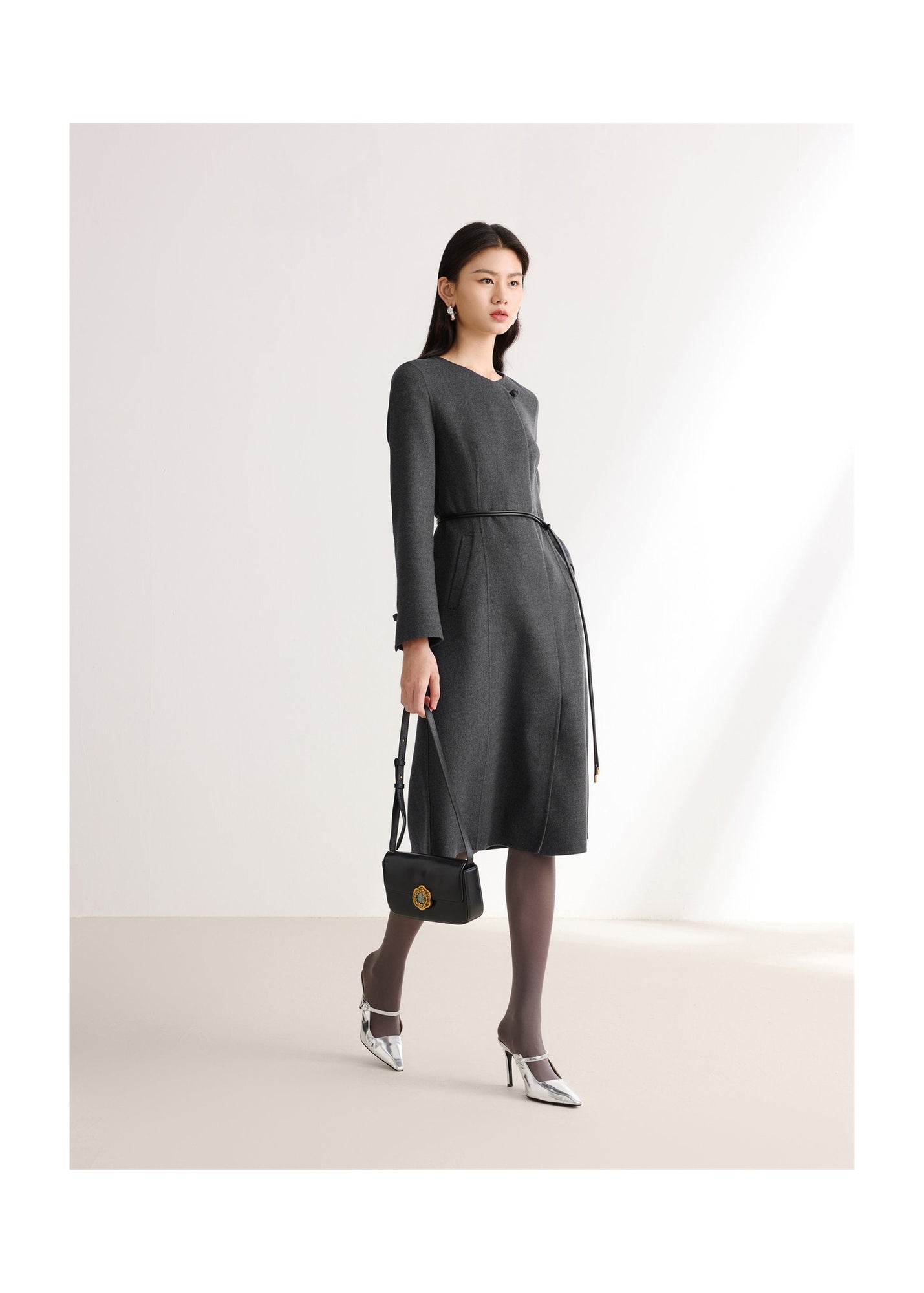 Office Commuter Straight Skirt | Grey