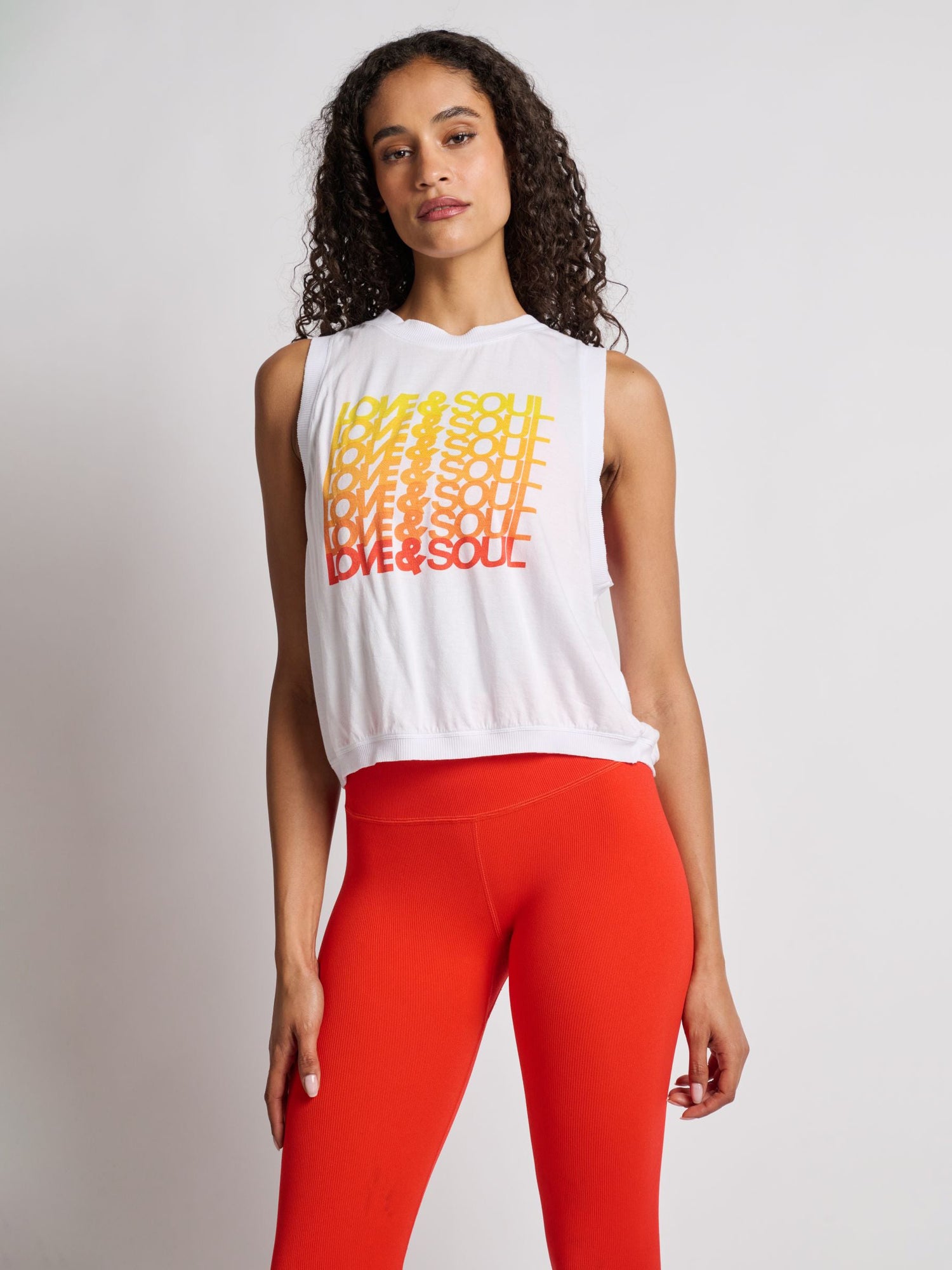 Women | Love & Sports | Ombre Love & Soul Muscle Tank | White