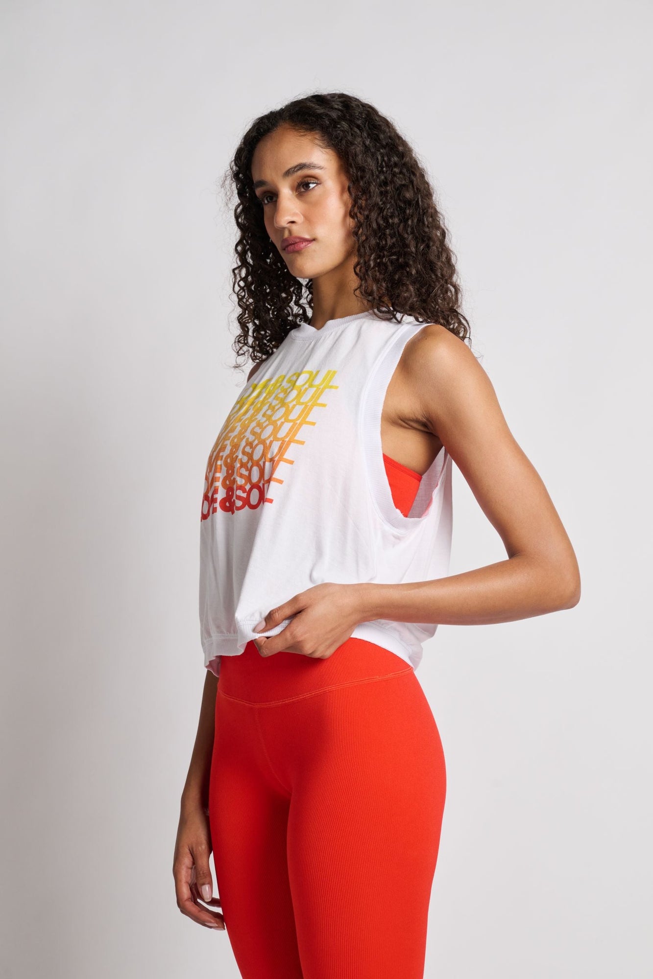 Women | Love & Sports | Ombre Love & Soul Muscle Tank | White