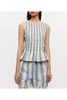 Ombre Striped Smock Tie Top | Multicolour