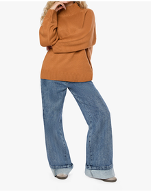 Oversized Funnel Neck Sweater | Camel