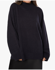 Oversized Funnel Neck Sweater | Navy