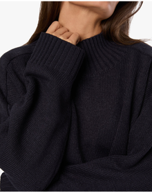 Oversized Funnel Neck Sweater | Navy