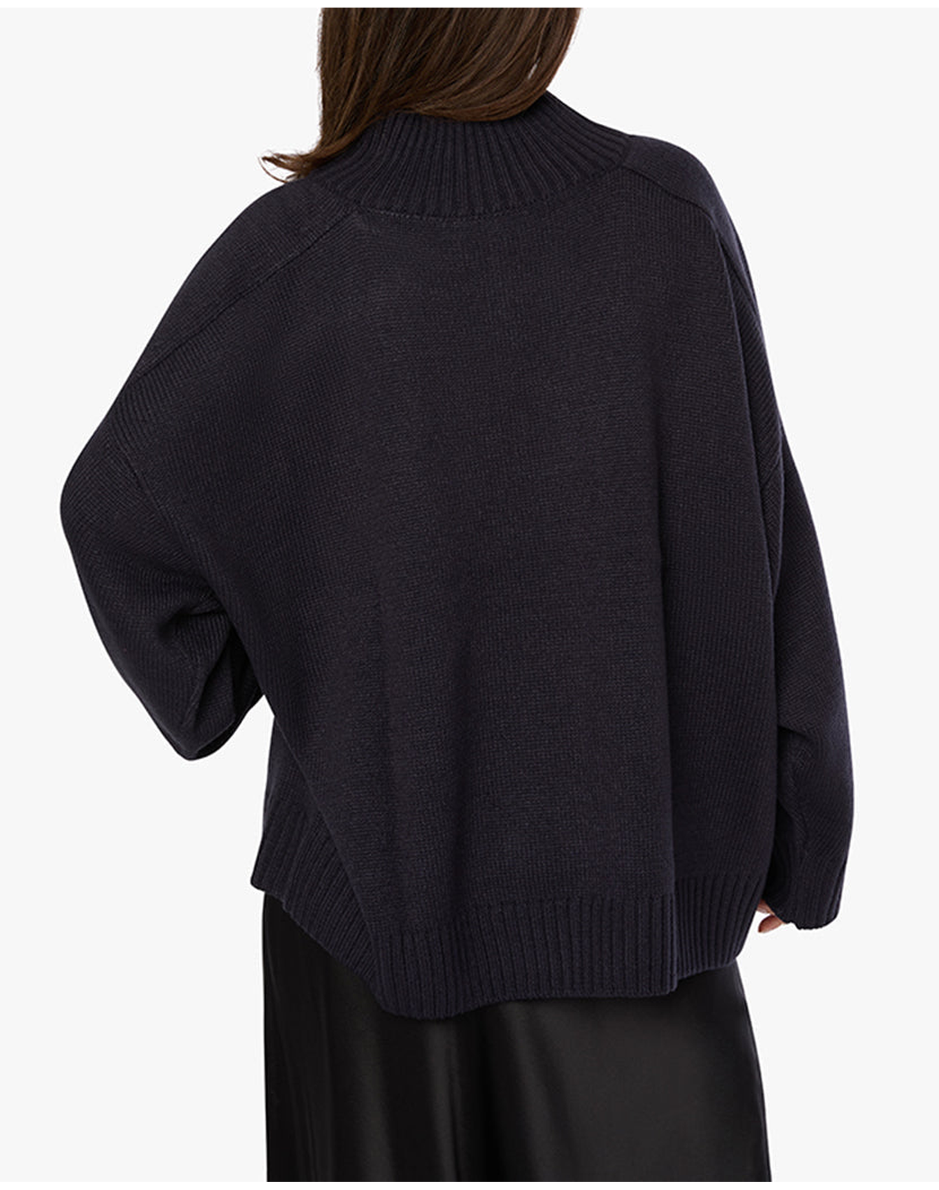 Oversized Funnel Neck Sweater | Navy