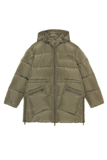 Oversized Tech Puffer Midi Jacket | Kalamata
